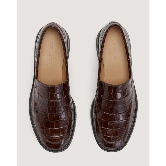 Everlane Shoes - Everlane The Lug Loafer Brown Croc Embossed Women's Size 9.5 Euro 40 Platform